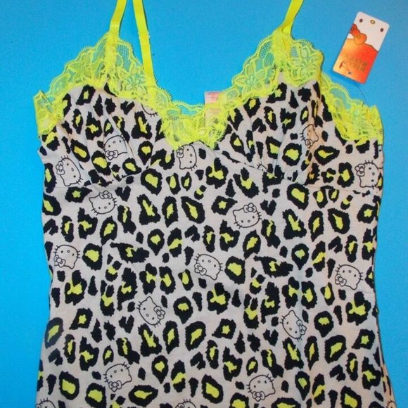 NWT Sanrio Hello Kitty "WILD Kitty" Lace trim Cotton Chemise S,M,L,XL - Picture 3 of 4
